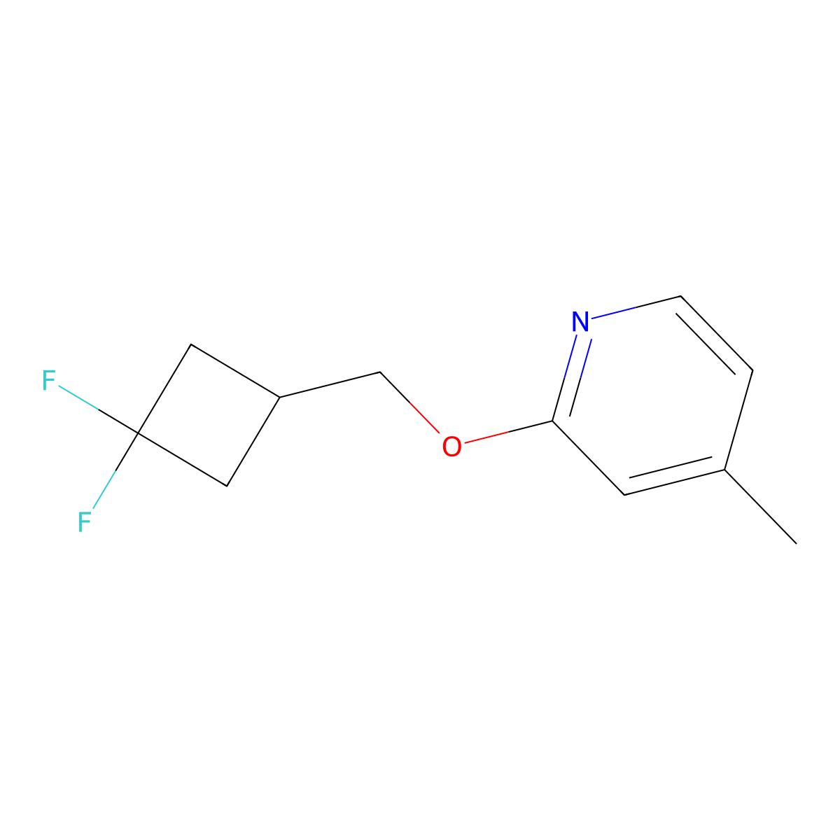 2-[(3,3-Difluorocyclobutyl)methoxy]-4-methylpyridine molecular structure, CAS 2197811-86-0