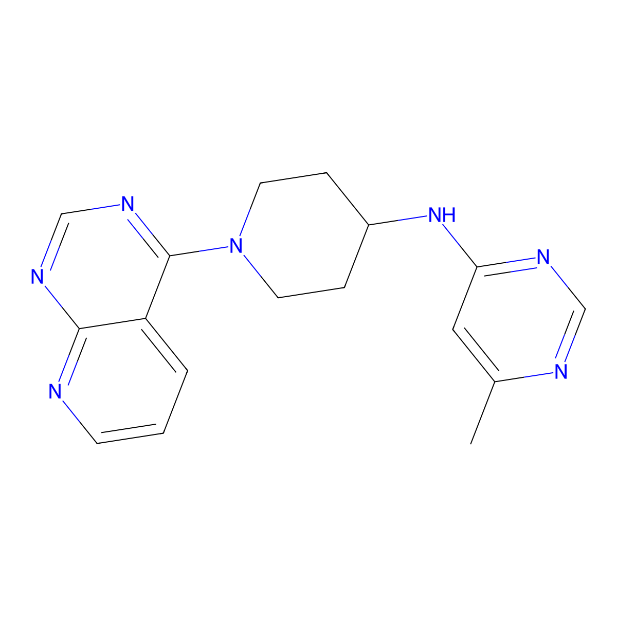 6-methyl-N-(1-{pyrido[2,3-d]pyrimidin-4-yl}piperidin-4-yl)pyrimidin-4-amine molecular structure, CAS 2197821-92-2