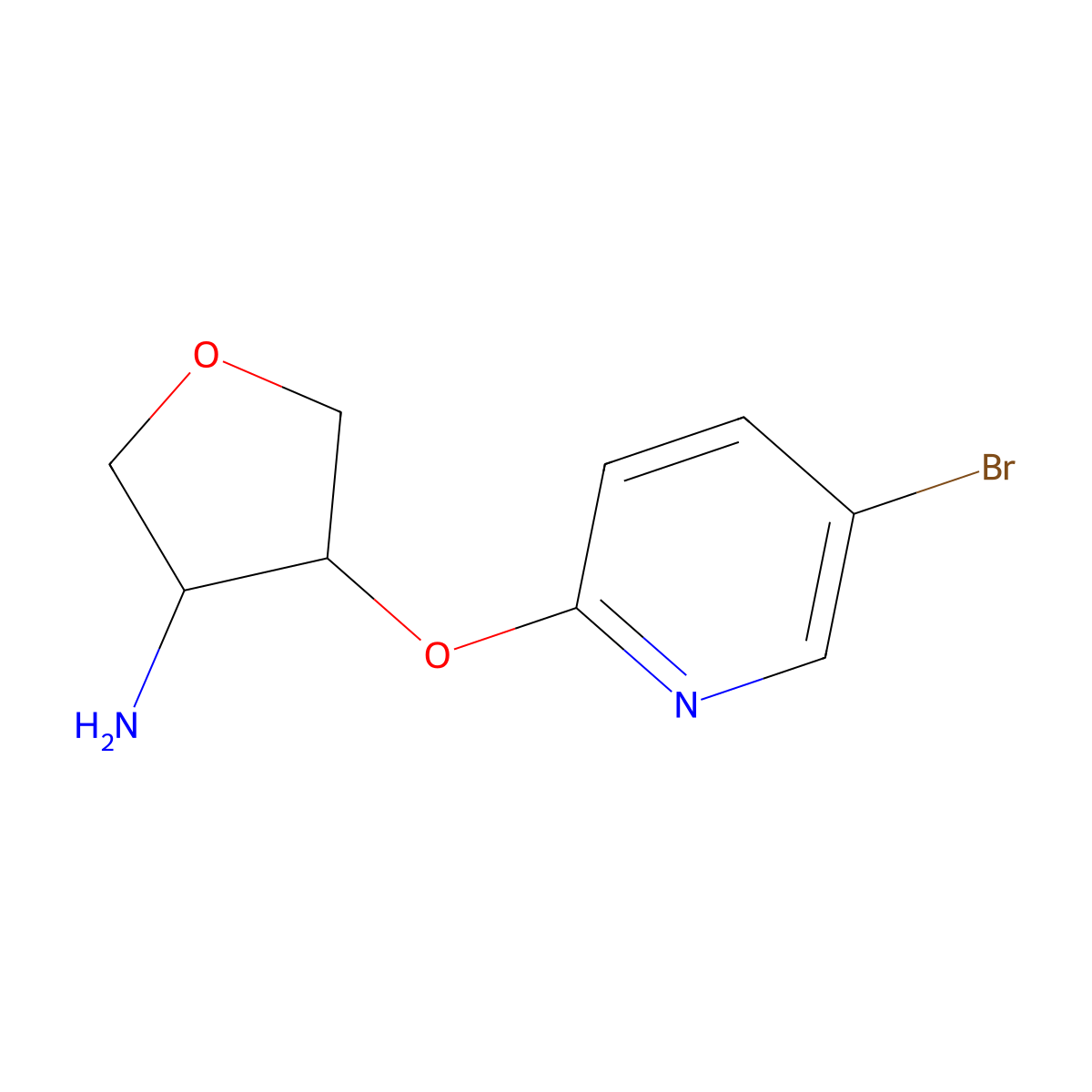 4-[(5-Bromopyridin-2-yl)oxy]oxolan-3-amine molecular structure, CAS 2197827-99-7