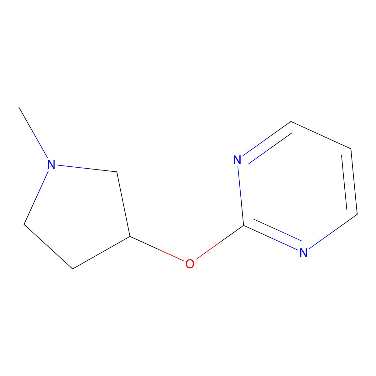 2-[(1-Methylpyrrolidin-3-yl)oxy]pyrimidine molecular structure, CAS 2197828-21-8