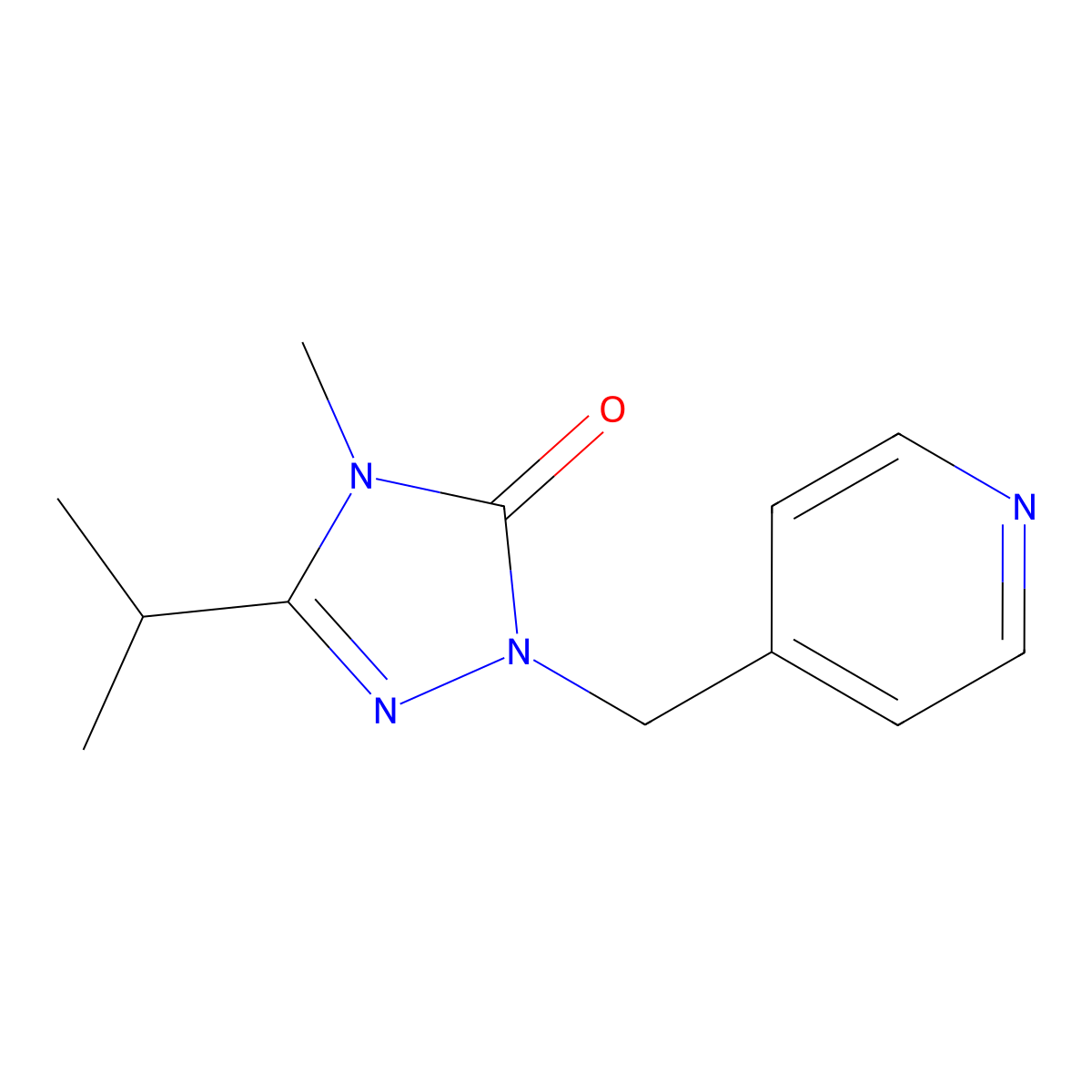 4-methyl-3-(propan-2-yl)-1-[(pyridin-4-yl)methyl]-4,5-dihydro-1H-1,2,4-triazol-5-one molecular structure, CAS 2197828-22-9