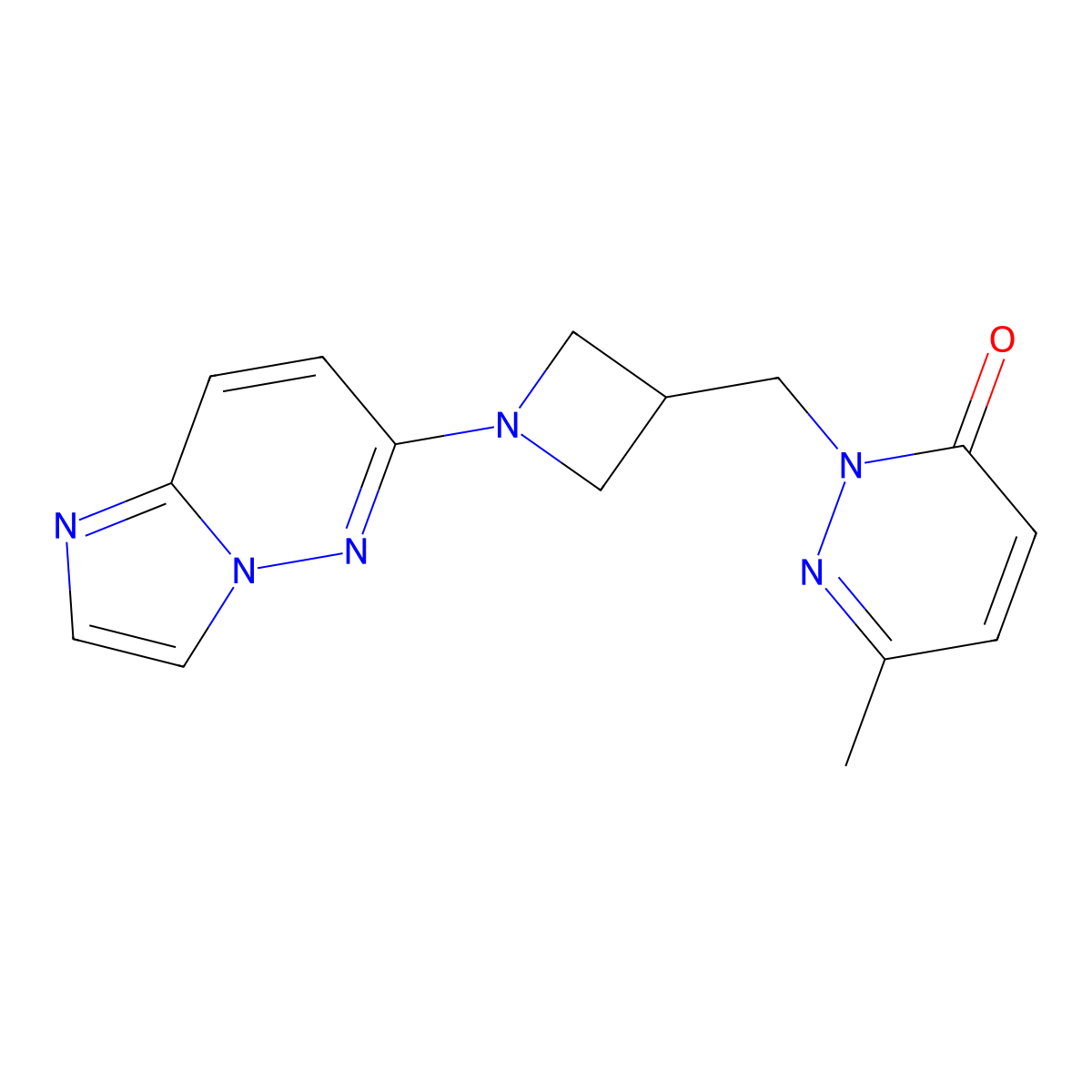 2-[(1-{Imidazo[1,2-b]pyridazin-6-yl}azetidin-3-yl)methyl]-6-methyl-2,3-dihydropyridazin-3-one molecular structure, CAS 2197850-59-0