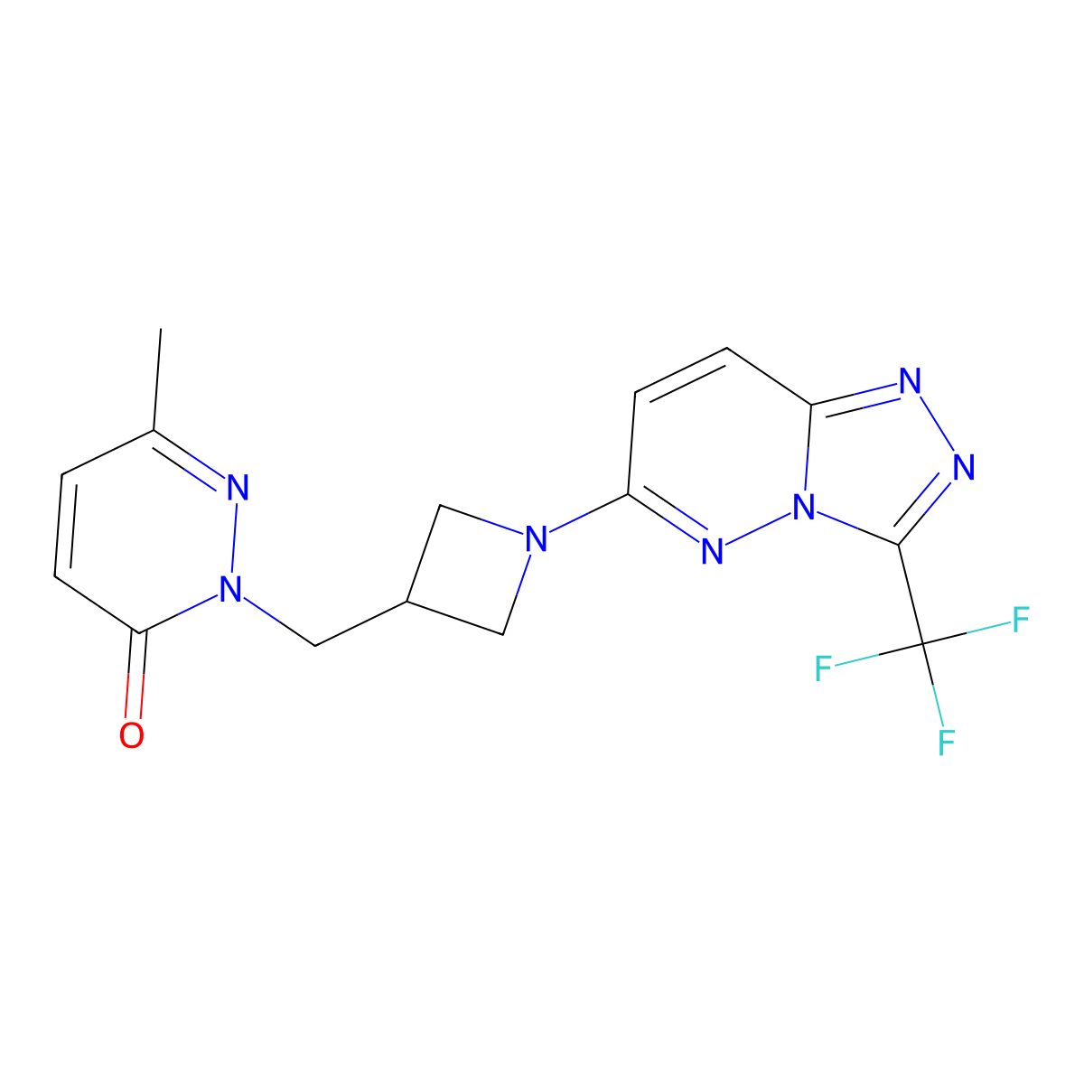 6-Methyl-2-({1-[3-(trifluoromethyl)-[1,2,4]triazolo[4,3-b]pyridazin-6-yl]azetidin-3-yl}methyl)-2,3-dihydropyridazin-3-one molecular structure, CAS 2197851-97-9
