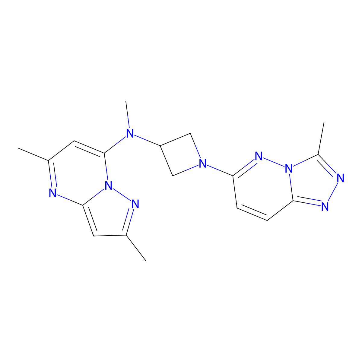 N-{2,5-dimethylpyrazolo[1,5-a]pyrimidin-7-yl}-N-methyl-1-{3-methyl-[1,2,4]triazolo[4,3-b]pyridazin-6-yl}azetidin-3-amine molecular structure, CAS 2197853-61-3