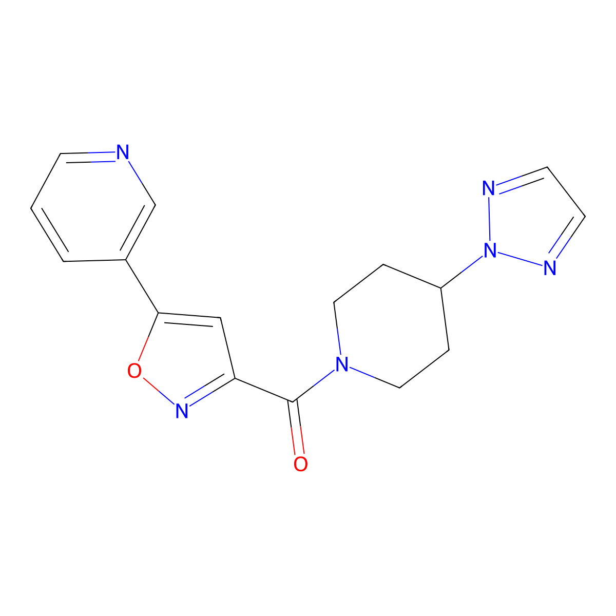 (4-(2H-1,2,3-triazol-2-yl)piperidin-1-yl)(5-(pyridin-3-yl)isoxazol-3-yl)methanone molecular structure, CAS 2197854-09-2