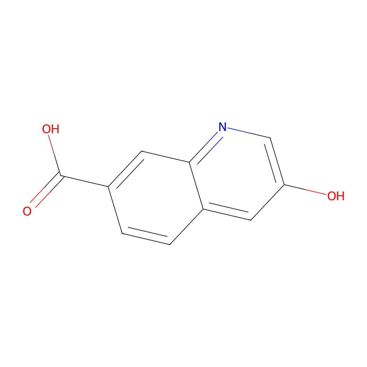 3-Hydroxyquinoline-7-carboxylic acid molecular structure, CAS 219786-48-8