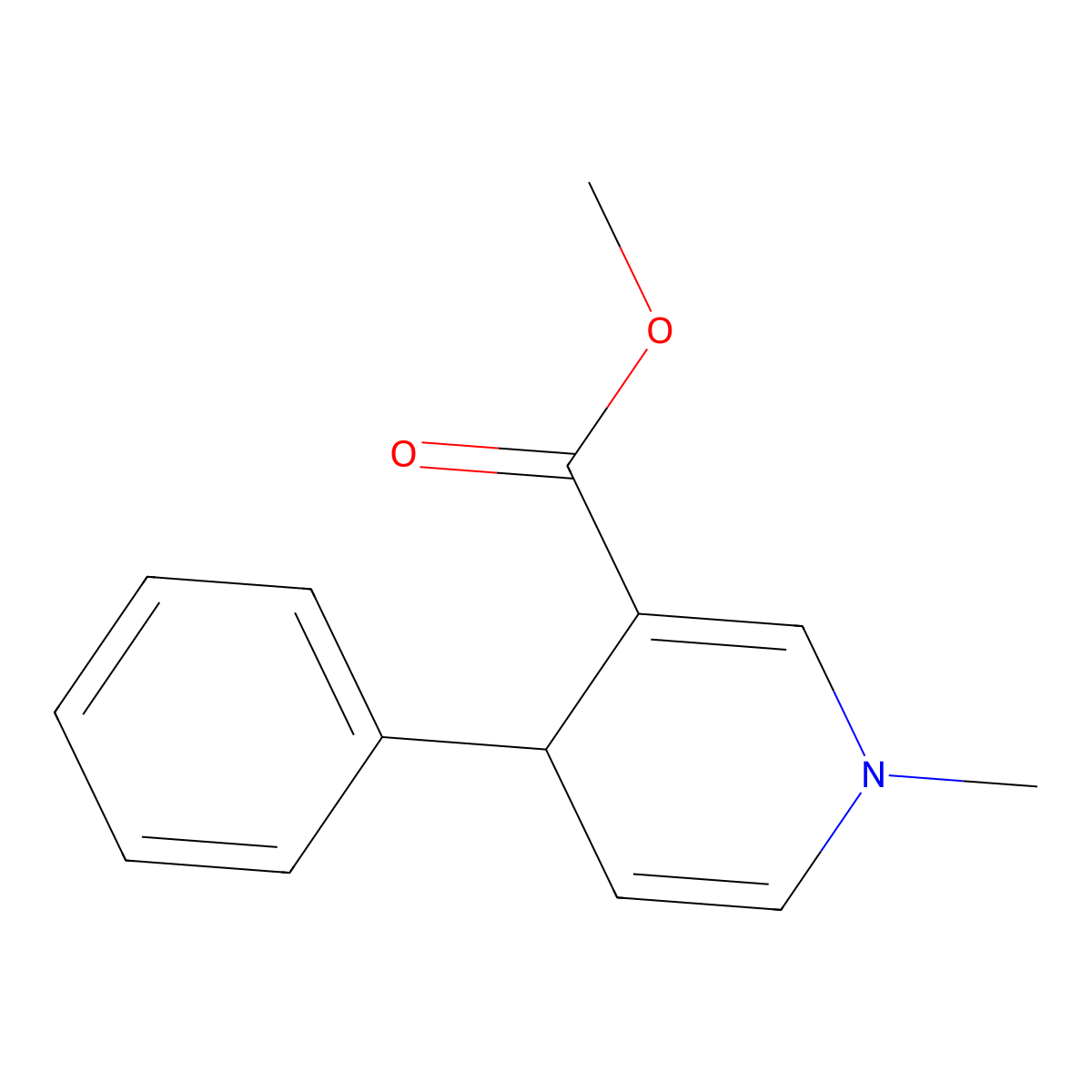 Methyl 1-methyl-4-phenyl-1,4-dihydropyridine-3-carboxylate molecular structure, CAS 219786-85-3