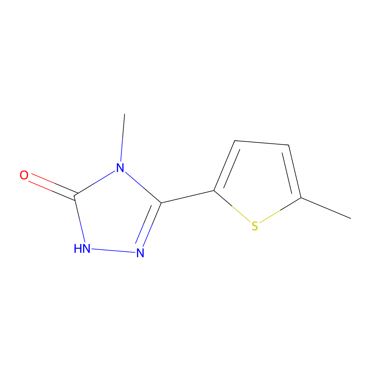 4-methyl-3-(5-methylthiophen-2-yl)-4,5-dihydro-1H-1,2,4-triazol-5-one molecular structure, CAS 2197876-50-7