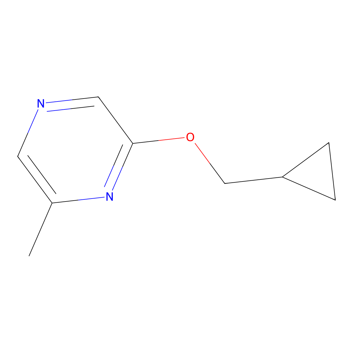 2-(Cyclopropylmethoxy)-6-methylpyrazine molecular structure, CAS 2197876-55-2