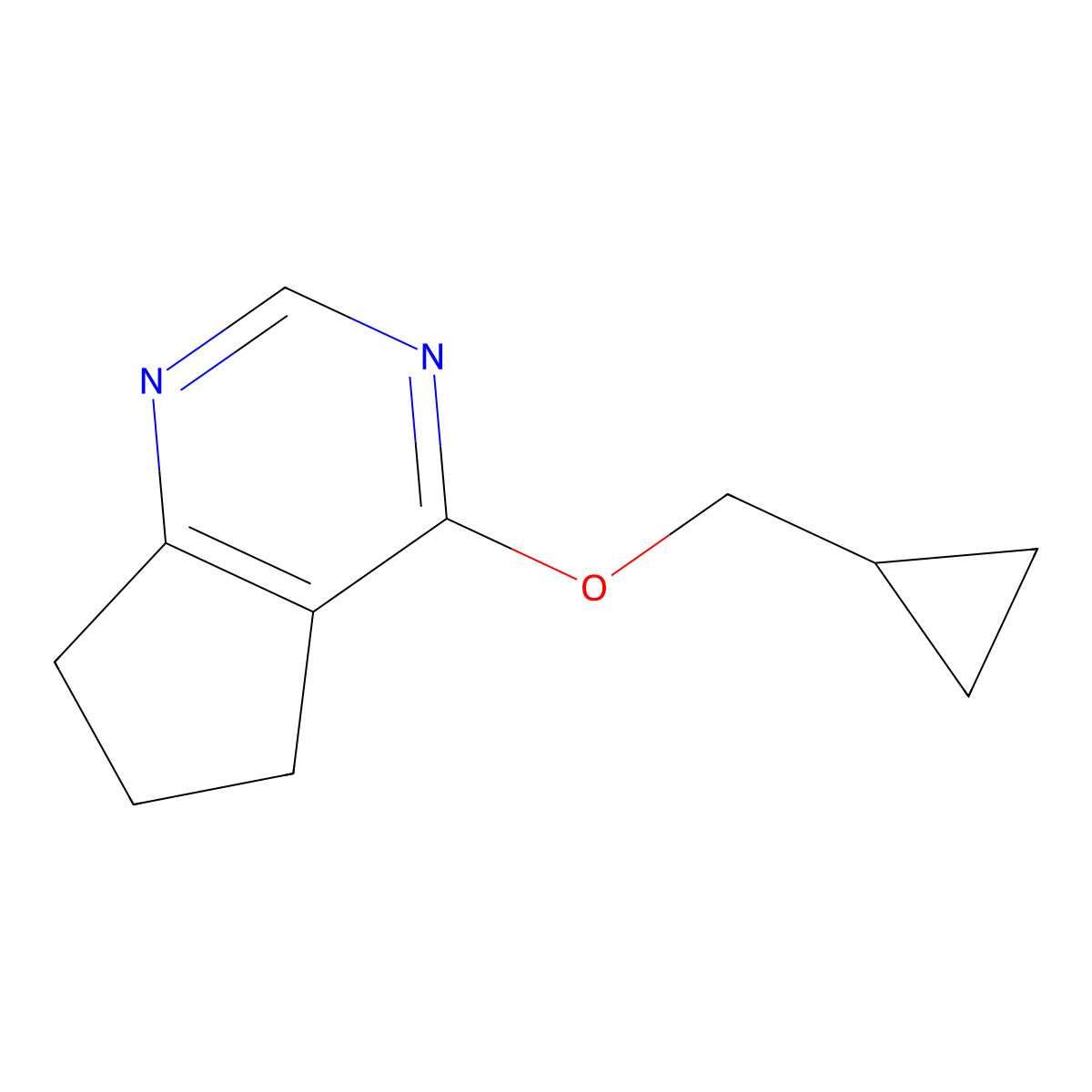 4-(cyclopropylmethoxy)-5H,6H,7H-cyclopenta[d]pyrimidine molecular structure, CAS 2197877-53-3
