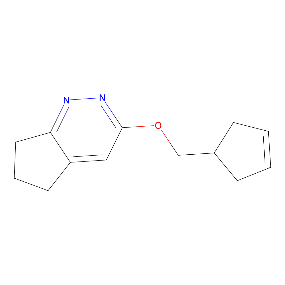 3-[(cyclopent-3-en-1-yl)methoxy]-5H,6H,7H-cyclopenta[c]pyridazine molecular structure, CAS 2197878-39-8