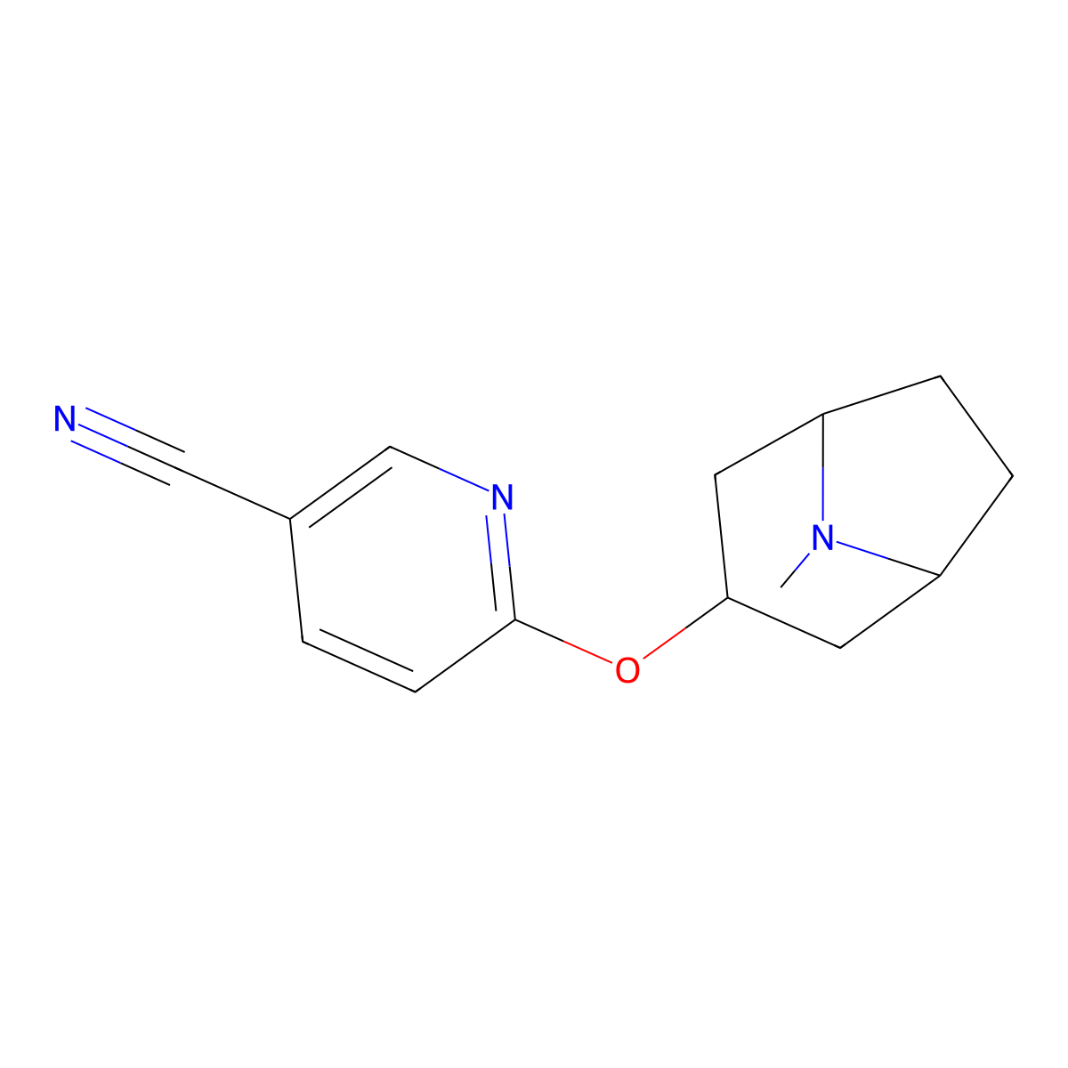 6-({8-Methyl-8-azabicyclo[3.2.1]octan-3-yl}oxy)pyridine-3-carbonitrile molecular structure, CAS 2197891-56-6