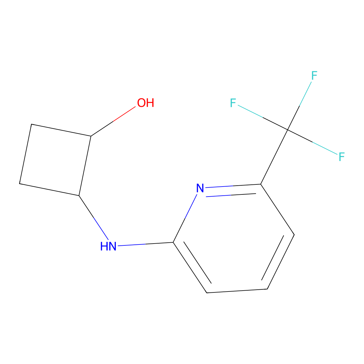 2-{[6-(Trifluoromethyl)pyridin-2-yl]amino}cyclobutan-1-ol molecular structure, CAS 2197891-99-7