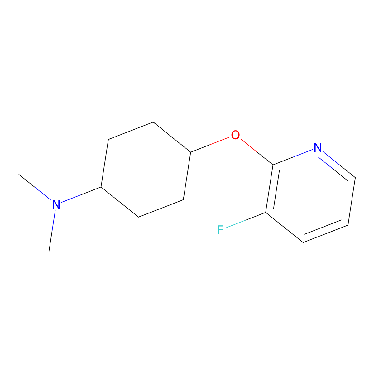 4-[(3-fluoropyridin-2-yl)oxy]-N,N-dimethylcyclohexan-1-amine molecular structure, CAS 2197892-08-1