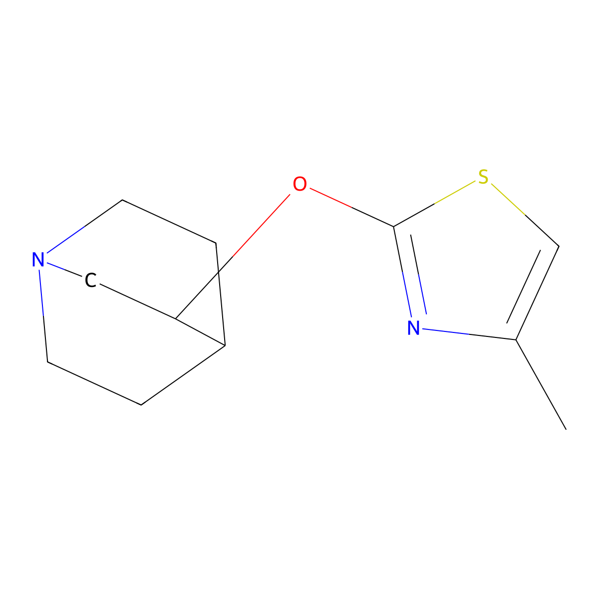 3-[(4-Methyl-1,3-thiazol-2-yl)oxy]-1-azabicyclo[2.2.2]octane molecular structure, CAS 2197892-16-1