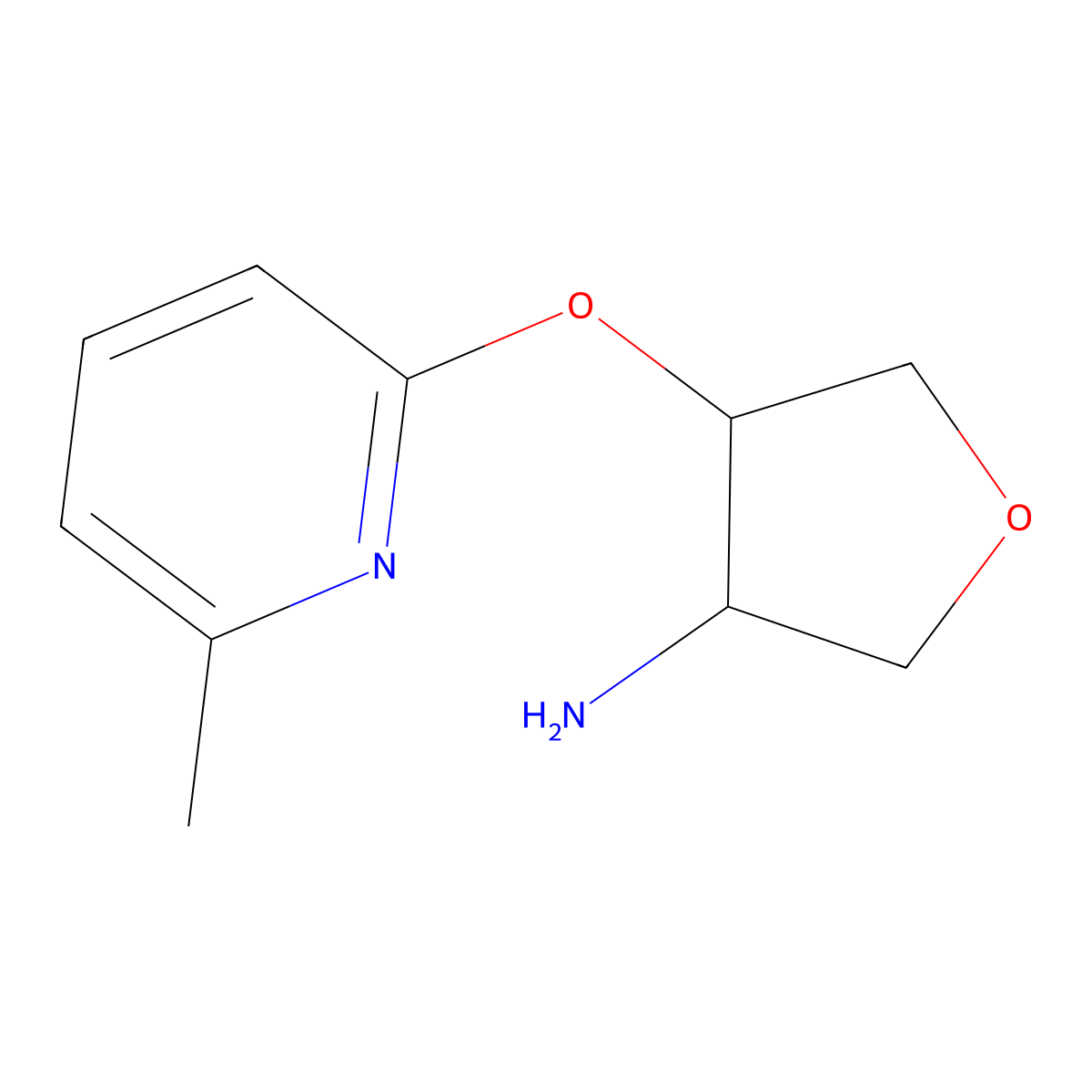 4-[(6-Methylpyridin-2-yl)oxy]oxolan-3-amine molecular structure, CAS 2197892-25-2