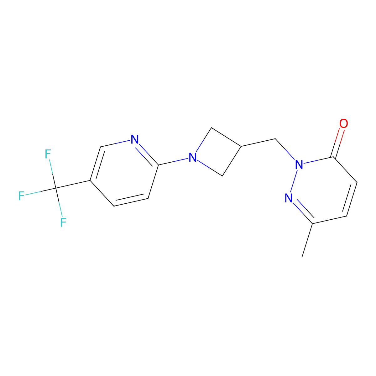 6-Methyl-2-({1-[5-(trifluoromethyl)pyridin-2-yl]azetidin-3-yl}methyl)-2,3-dihydropyridazin-3-one molecular structure, CAS 2197892-94-5