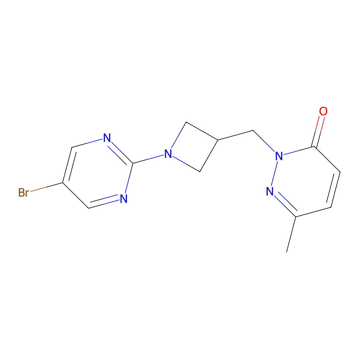 2-{[1-(5-Bromopyrimidin-2-yl)azetidin-3-yl]methyl}-6-methyl-2,3-dihydropyridazin-3-one molecular structure, CAS 2197893-45-9