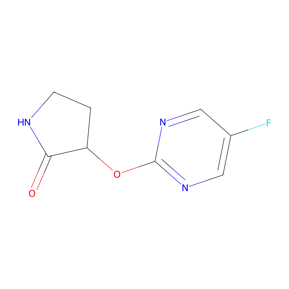 3-[(5-Fluoropyrimidin-2-yl)oxy]pyrrolidin-2-one molecular structure, CAS 2197894-05-4