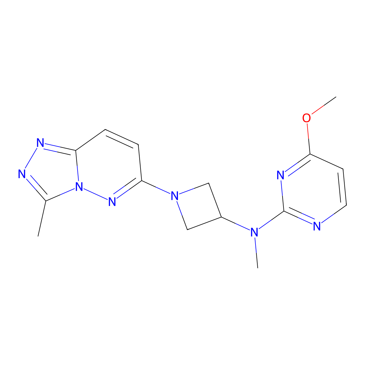 4-methoxy-N-methyl-N-(1-{3-methyl-[1,2,4]triazolo[4,3-b]pyridazin-6-yl}azetidin-3-yl)pyrimidin-2-amine molecular structure, CAS 2197895-53-5