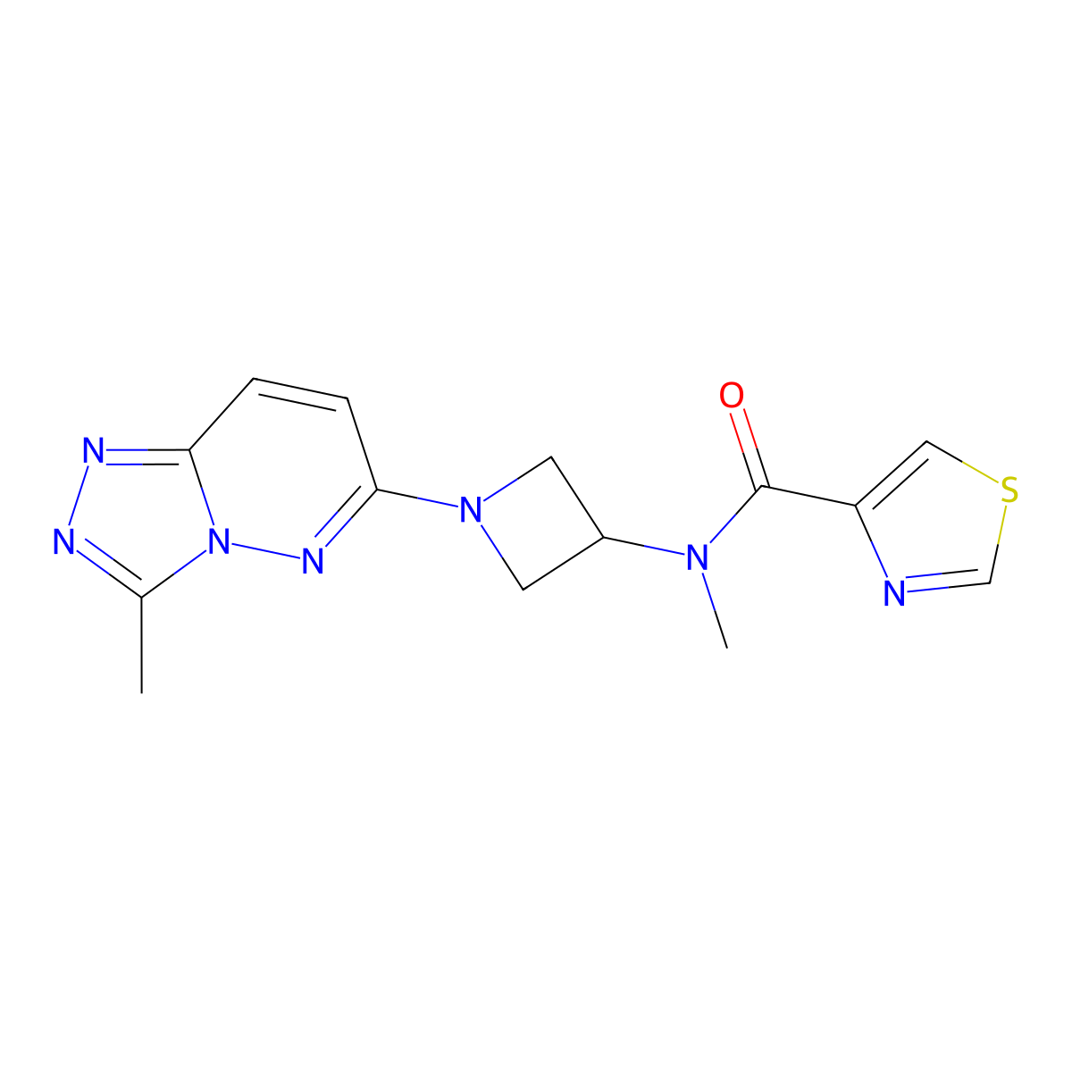 N-methyl-N-(1-{3-methyl-[1,2,4]triazolo[4,3-b]pyridazin-6-yl}azetidin-3-yl)-1,3-thiazole-4-carboxamide molecular structure, CAS 2197895-98-8