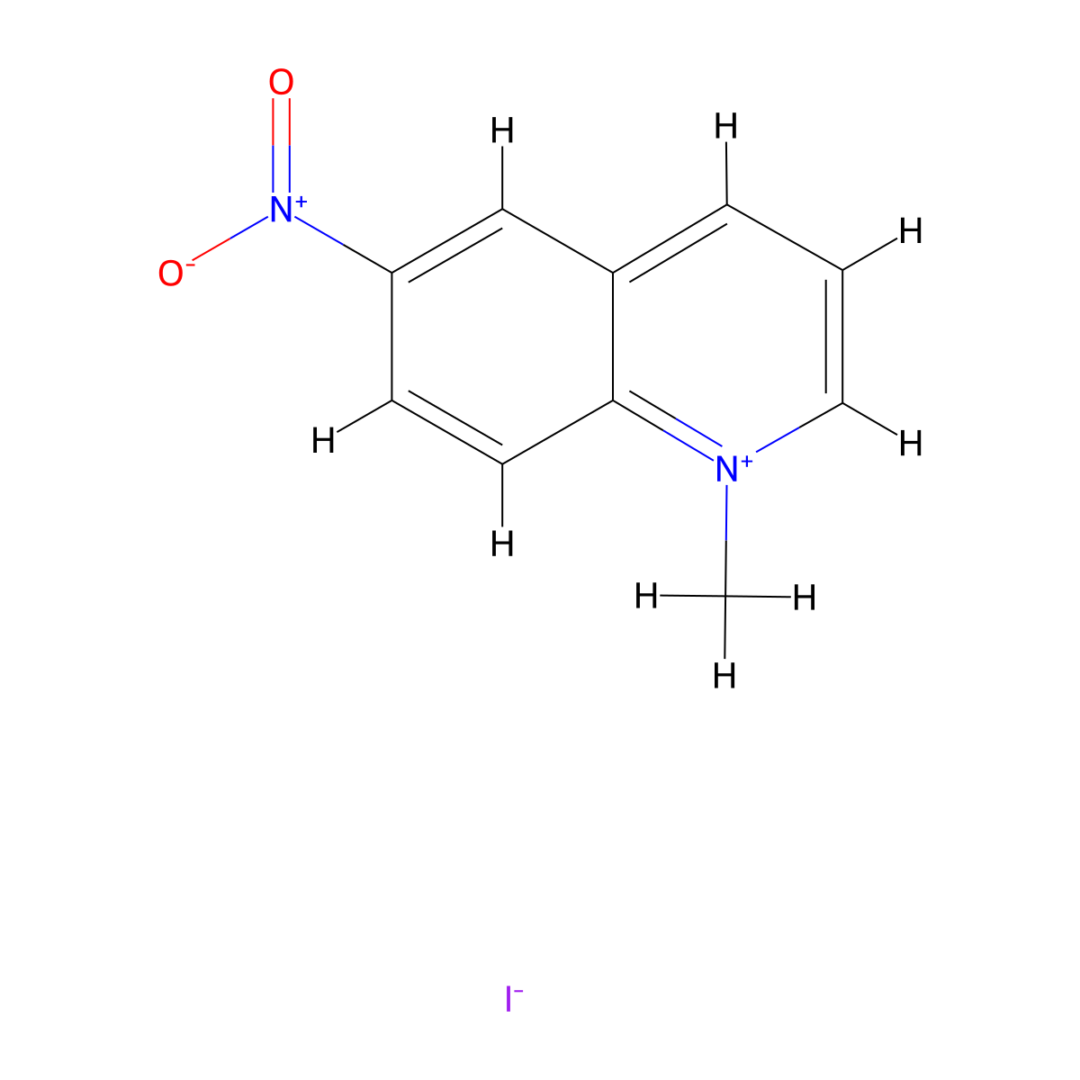 1-Methyl-6-nitroquinolin-1-ium iodide molecular structure, CAS 21979-62-4