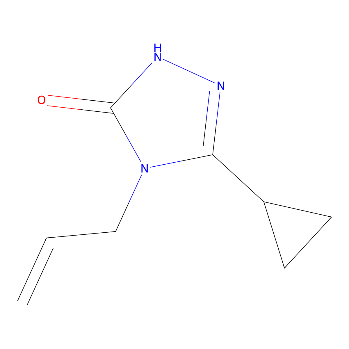 3-cyclopropyl-4-(prop-2-en-1-yl)-4,5-dihydro-1H-1,2,4-triazol-5-one molecular structure, CAS 2197901-92-9