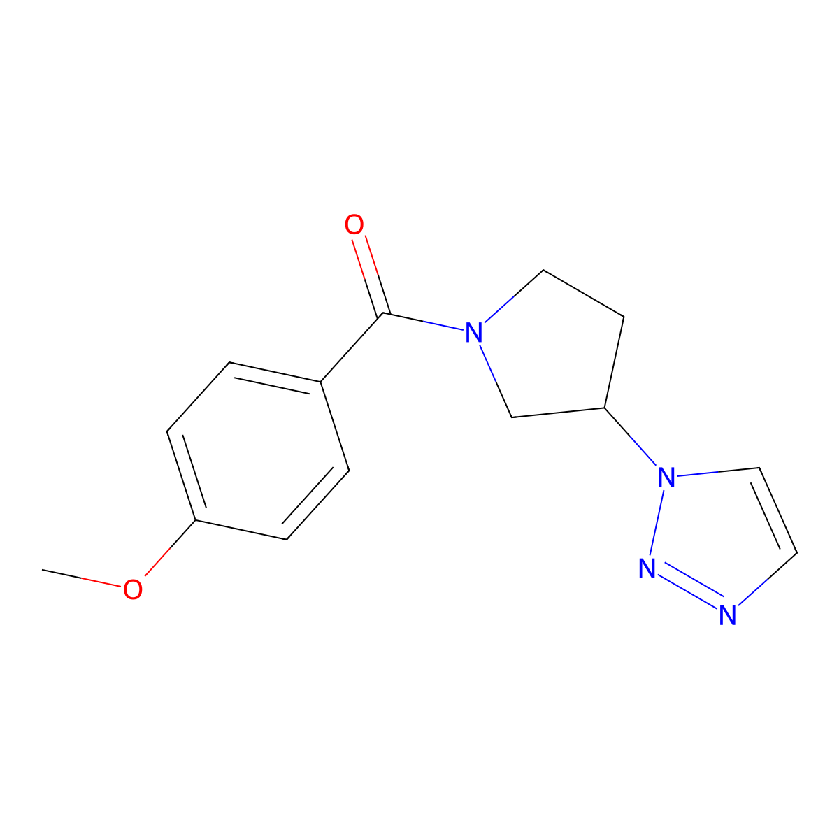1-[1-(4-methoxybenzoyl)pyrrolidin-3-yl]-1H-1,2,3-triazole molecular structure, CAS 2197903-78-7
