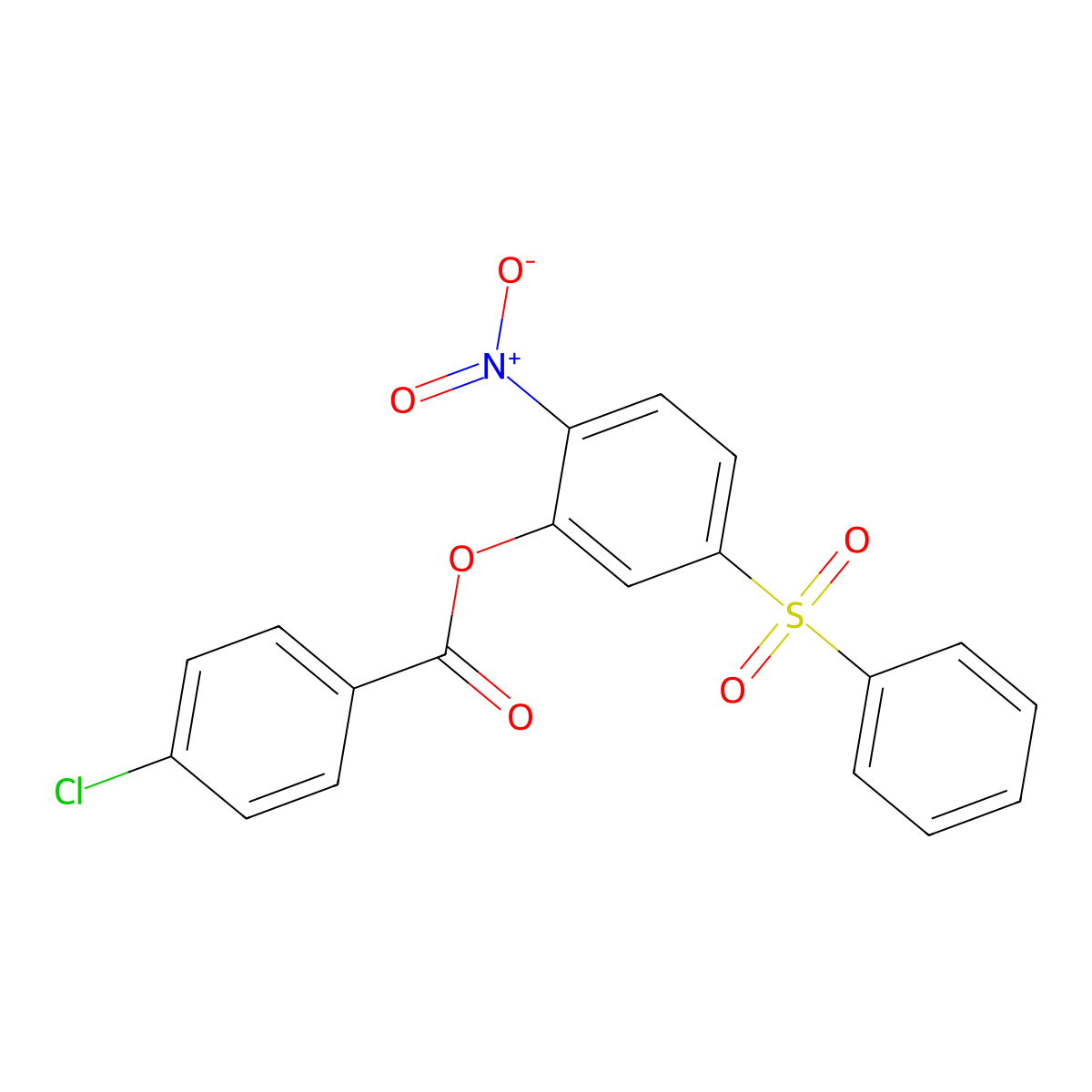 2-Nitro-5-(phenylsulfonyl)phenyl 4-chlorobenzoate molecular structure, CAS 219793-45-0