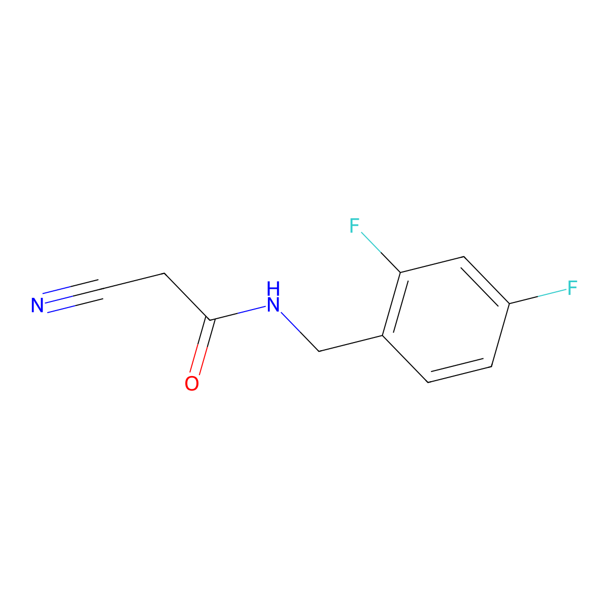 2-cyano-N-[(2,4-difluorophenyl)methyl]acetamide molecular structure, CAS 219793-95-0