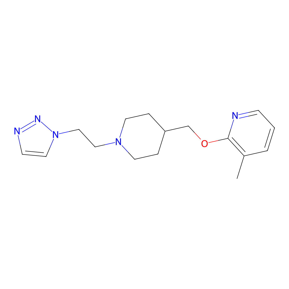 3-methyl-2-({1-[2-(1H-1,2,3-triazol-1-yl)ethyl]piperidin-4-yl}methoxy)pyridine molecular structure, CAS 2197934-01-1