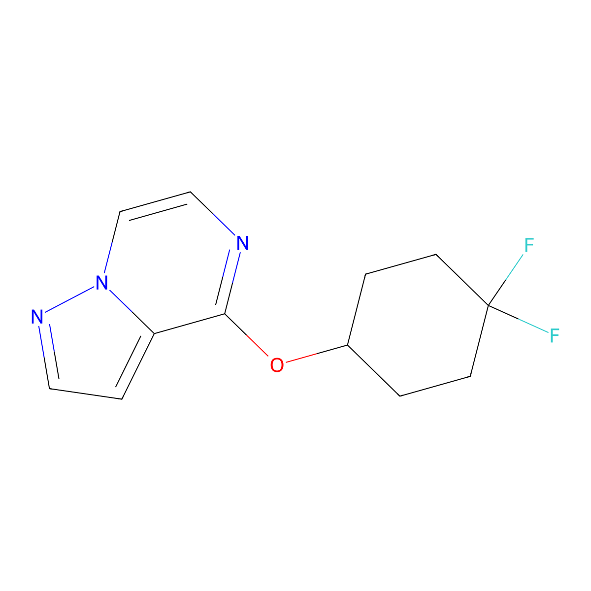 4-[(4,4-Difluorocyclohexyl)oxy]pyrazolo[1,5-a]pyrazine molecular structure, CAS 2197937-92-9