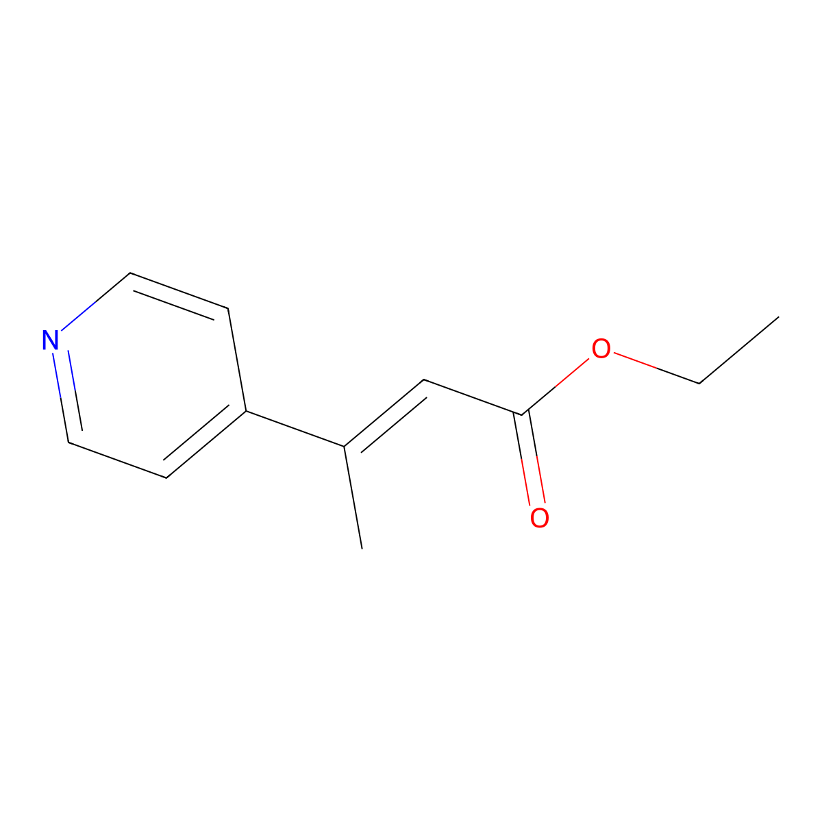 Ethyl 3-(pyridin-4-yl)but-2-enoate molecular structure, CAS 2197961-40-1