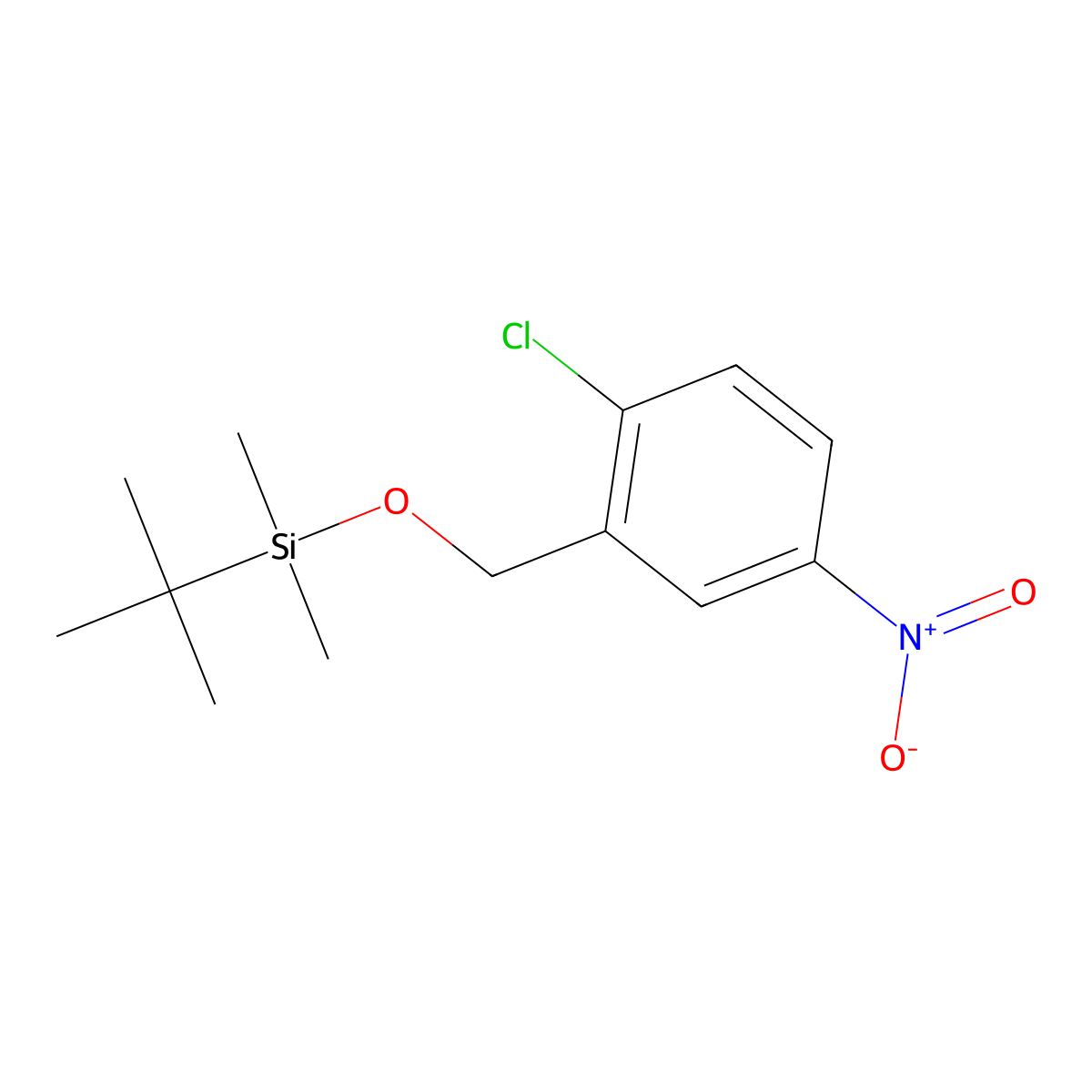 Tert-butyl[(2-chloro-5-nitrophenyl)methoxy]dimethylsilane molecular structure, CAS 2197970-90-2