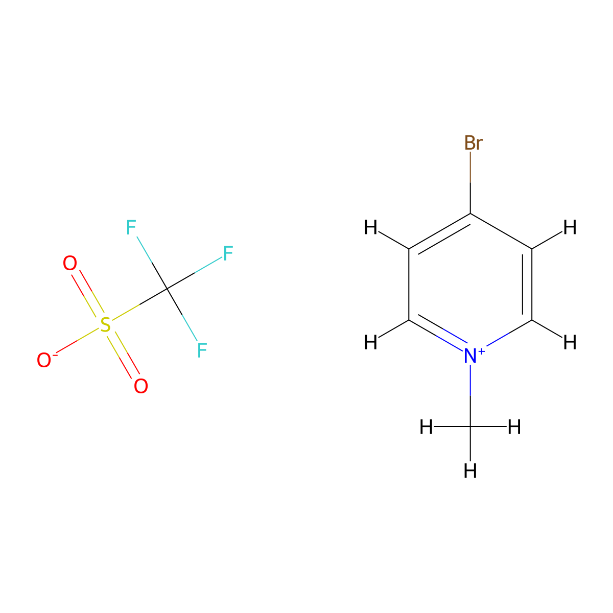 4-Bromo-1-methylpyridin-1-ium trifluoromethanesulfonate molecular structure, CAS 2197973-98-9