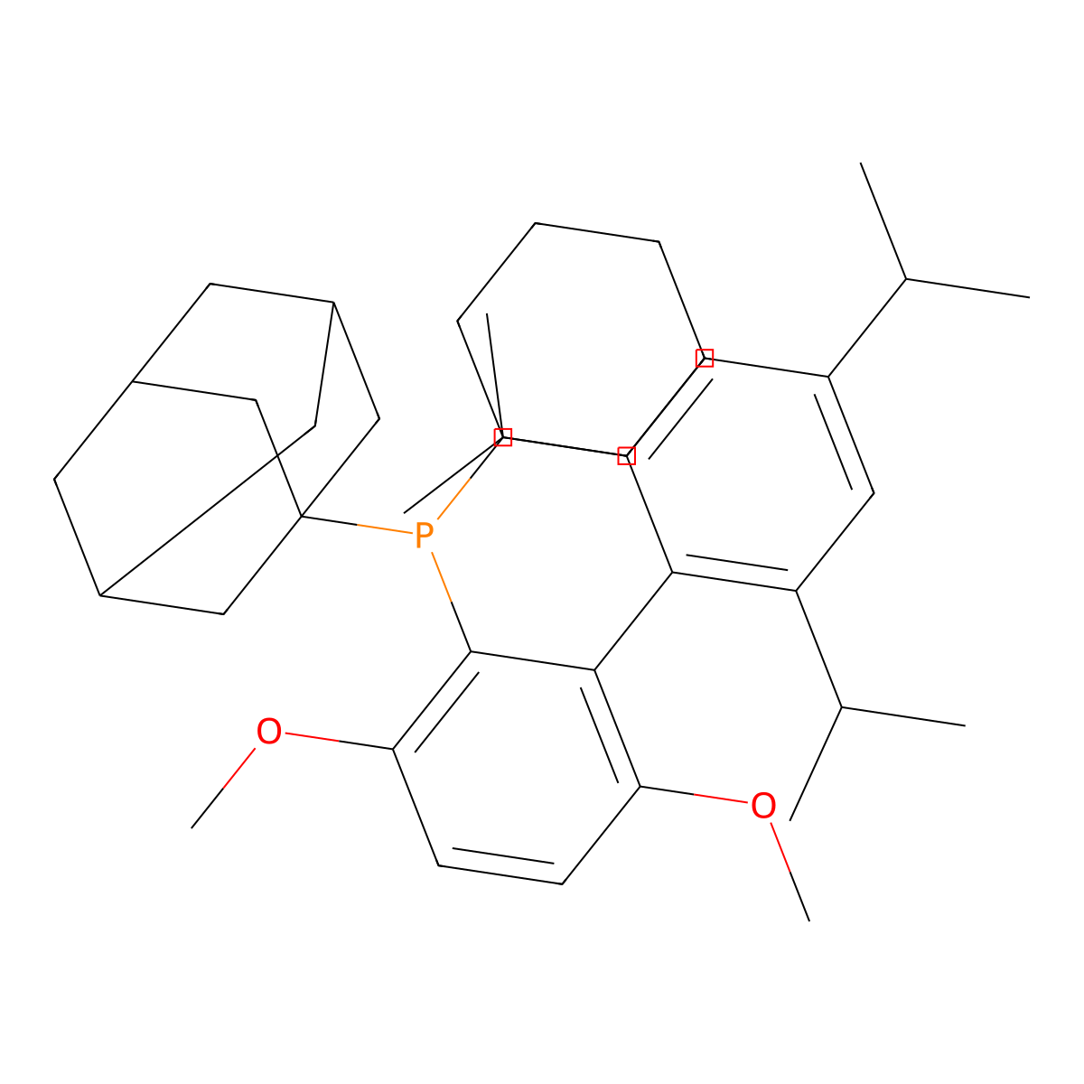 Adamantan-1-yl(cyclohexyl)(2',4',6'-triisopropyl-3,6-dimethoxy-[1,1'-biphenyl]-2-yl)phosphine , AdCyBrettPhos molecular structure, CAS 2197989-24-3