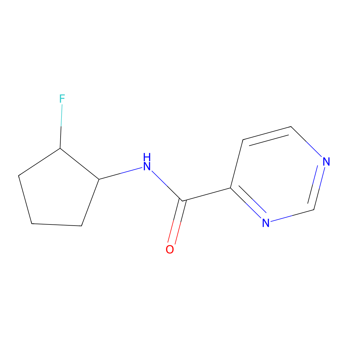 N-(2-fluorocyclopentyl)pyrimidine-4-carboxamide molecular structure, CAS 2197995-72-3