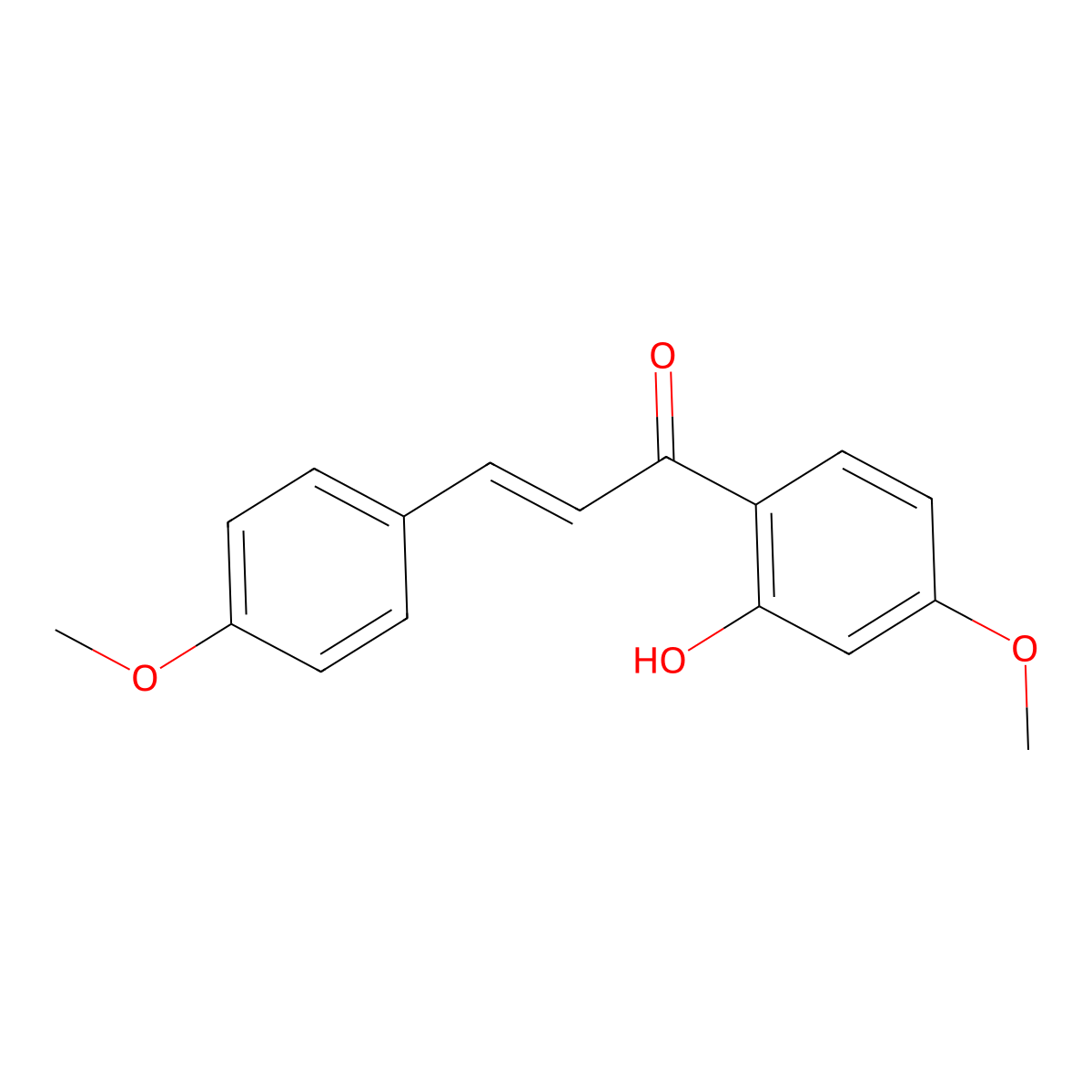 (E)-1-(2-Hydroxy-4-Methoxyphenyl)-3-(4-Methoxyphenyl)Prop-2-En-1-One molecular structure, CAS 2198-19-8