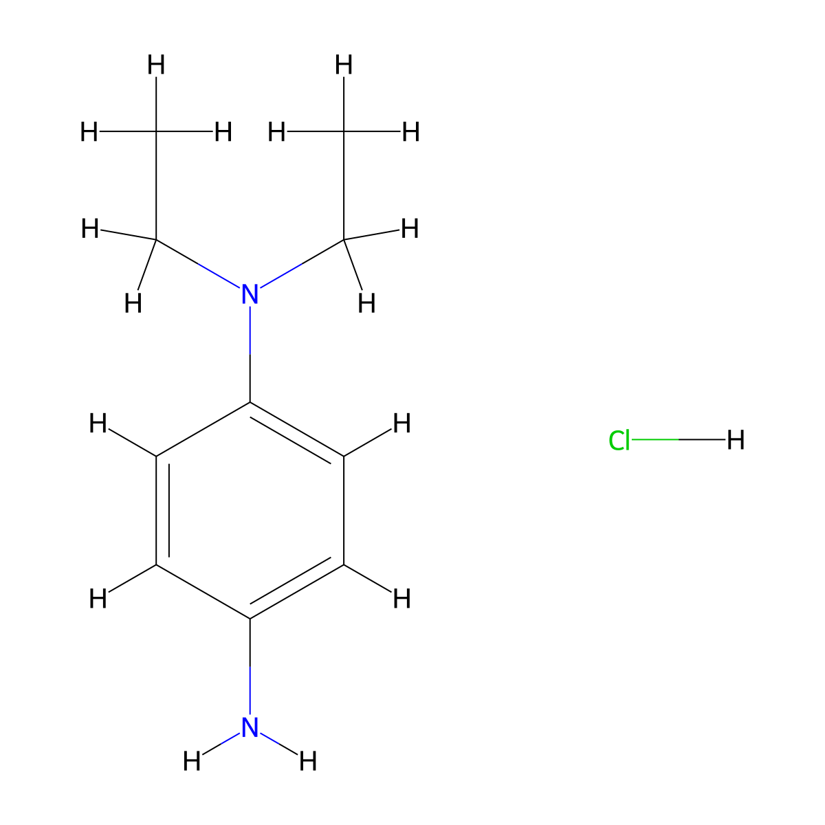 N,N-Diethyl-p-phenylenediamine hydrochloride molecular structure, CAS 2198-58-5
