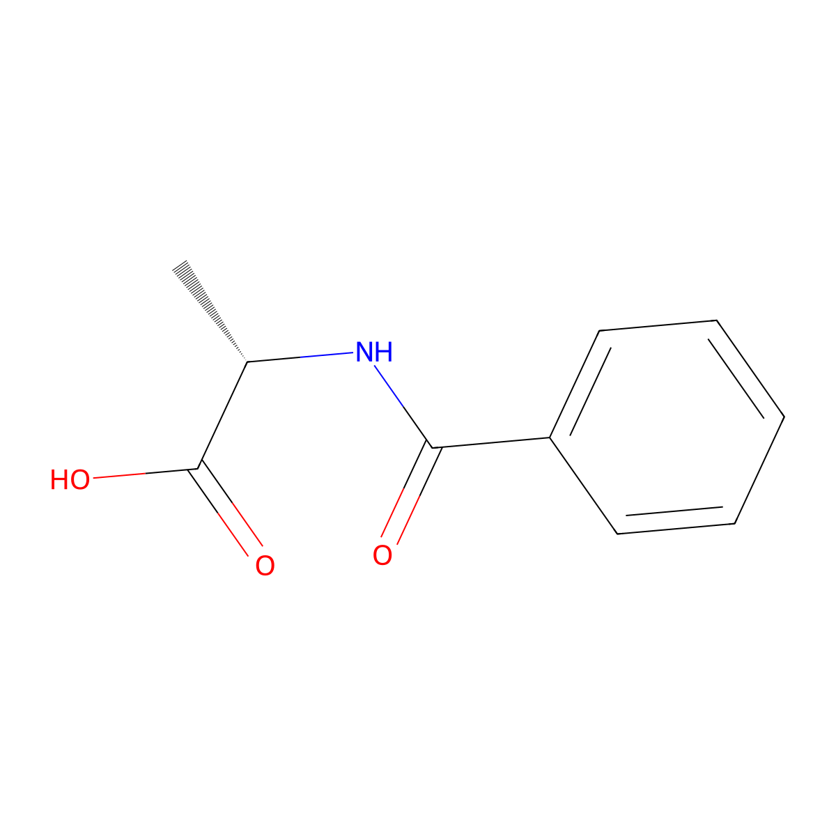 N-benzoyl-L-alanine molecular structure, CAS 2198-64-3