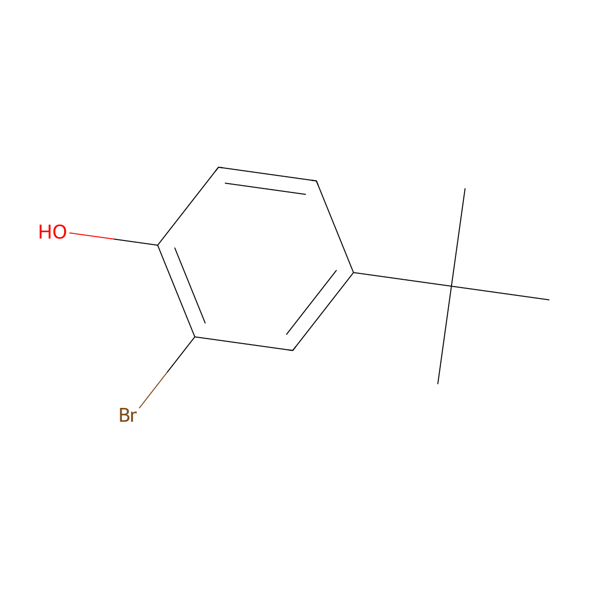 2-Bromo-4-tert-butylphenol molecular structure, CAS 2198-66-5