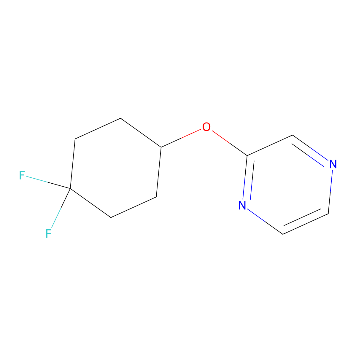 2-[(4,4-Difluorocyclohexyl)oxy]pyrazine molecular structure, CAS 2198020-17-4