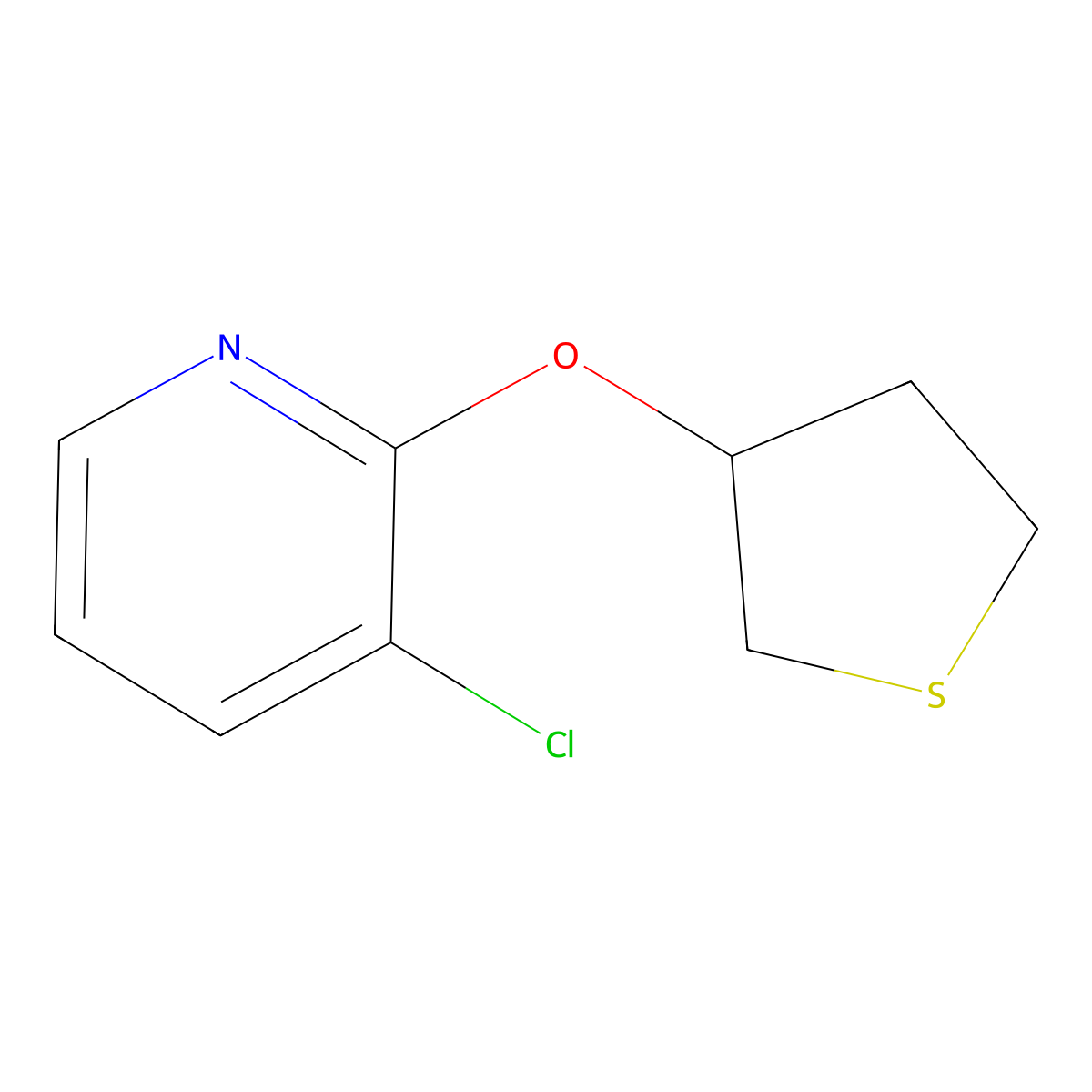3-Chloro-2-(thiolan-3-yloxy)pyridine molecular structure, CAS 2198020-19-6