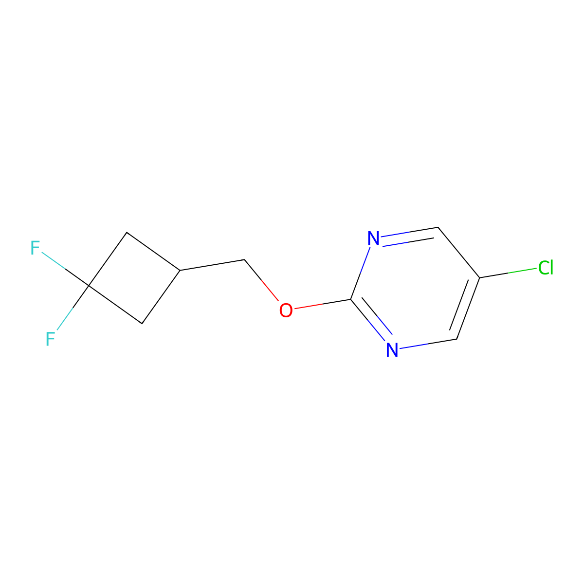 5-Chloro-2-[(3,3-difluorocyclobutyl)methoxy]pyrimidine molecular structure, CAS 2198021-72-4