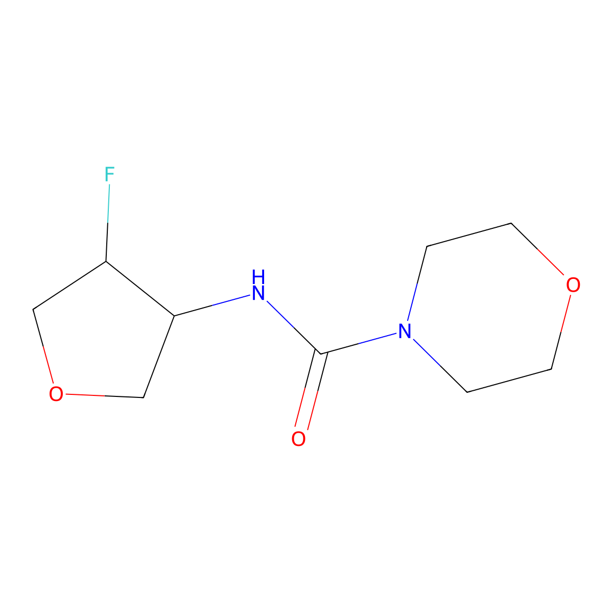 N-(4-fluorooxolan-3-yl)morpholine-4-carboxamide molecular structure, CAS 2198031-16-0