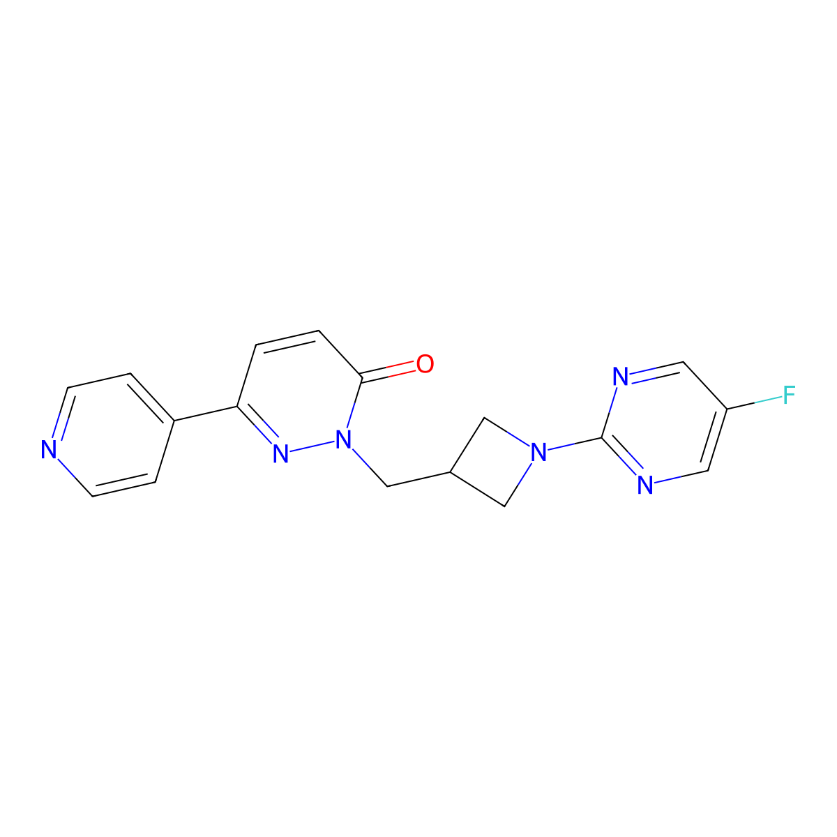 2-{[1-(5-Fluoropyrimidin-2-yl)azetidin-3-yl]methyl}-6-(pyridin-4-yl)-2,3-dihydropyridazin-3-one molecular structure, CAS 2198051-47-5
