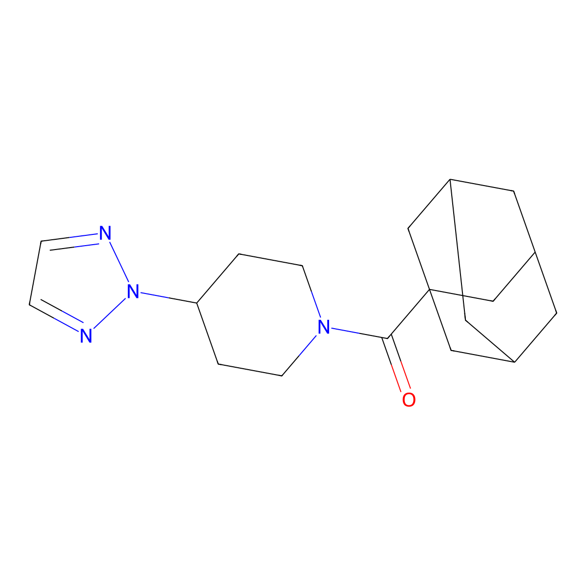 1-(adamantane-1-carbonyl)-4-(2H-1,2,3-triazol-2-yl)piperidine molecular structure, CAS 2198055-53-5