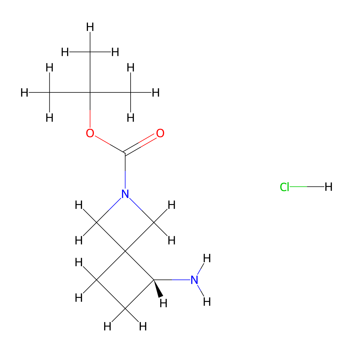 tert-butyl (7R)-7-amino-2-azaspiro[3.3]heptane-2-carboxylate;hydrochloride molecular structure, CAS 2198056-37-8