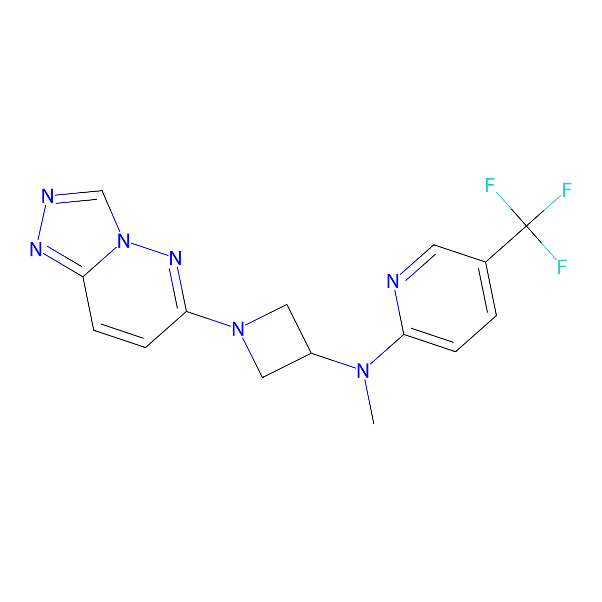 N-methyl-N-(1-{[1,2,4]triazolo[4,3-b]pyridazin-6-yl}azetidin-3-yl)-5-(trifluoromethyl)pyridin-2-amine molecular structure, CAS 2198084-78-3