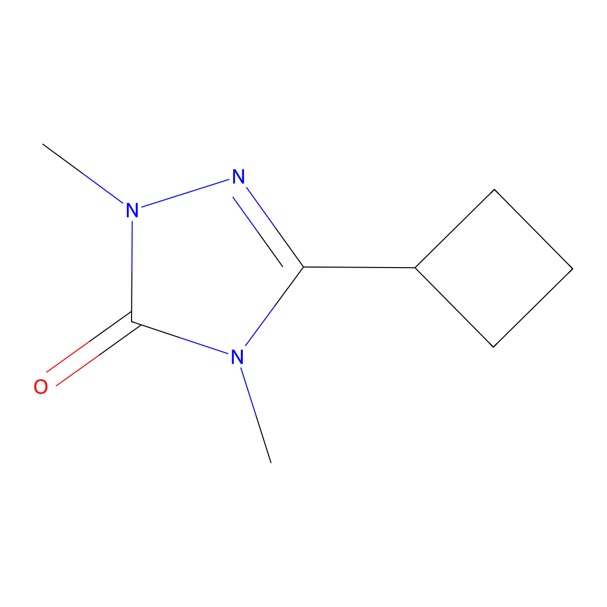 3-cyclobutyl-1,4-dimethyl-4,5-dihydro-1H-1,2,4-triazol-5-one molecular structure, CAS 2198090-97-8